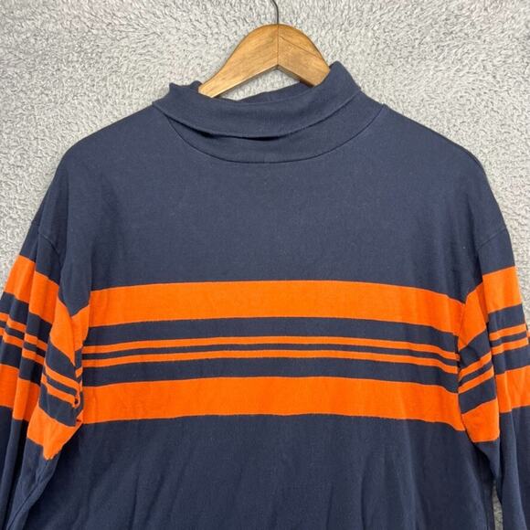Vintage Abercrombie Fitch Shirt Men's Small Blue Orange Turtleneck Blank 90s - Picture 1 of 9